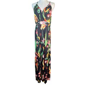 2/$50 NEW Bohemian XL Floral V-Neck Maxi Dress With Cross Back Straps